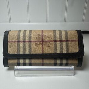 Burberry Checked Long Snappy Wallet